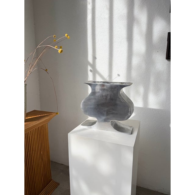 Vintage Cast Aluminum Vase, 1970s For Sale - Image 6 of 18