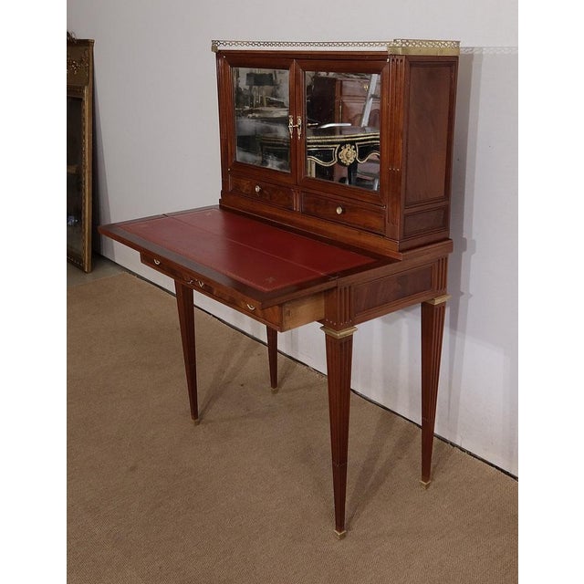 Small Mid-19th Century Louis XVI style Mahogany Bonheur-du-Jour Desk For Sale - Image 4 of 18