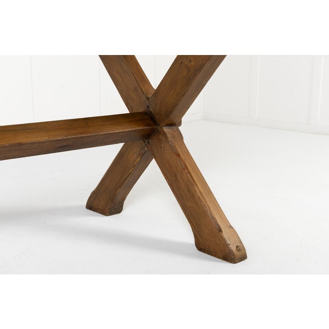 20th Century English Pine Refectory Table For Sale - Image 5 of 9