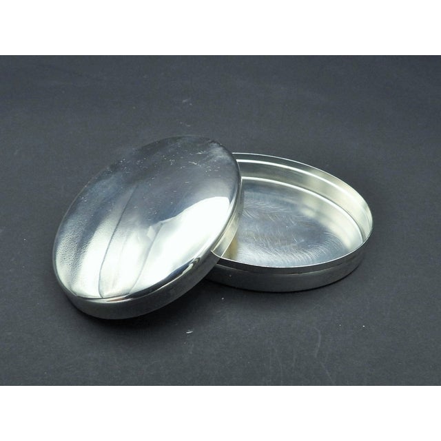 Vintage 1960s Italian Silver Plate Olri Oval Box | Chairish