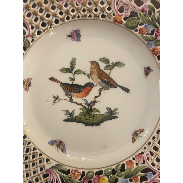 Four Herend Porcelain Reticulated Dessert Plates. Hungary, Mid-20th Century. For Sale - Image 11 of 13