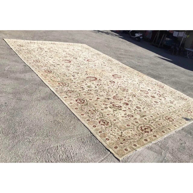 Farmhouse Circa 1920 One of a Kind Vintage Over-Sized Oushak Rug - 14' X 24' For Sale - Image 3 of 12