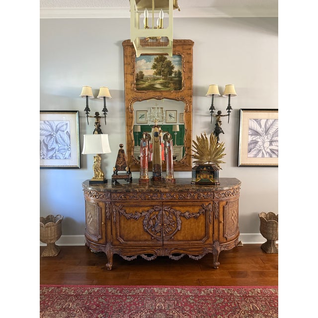 Grand 72" Vintage French Louis XV Style Giltwood Trumeau Mirror For Sale - Image 12 of 12