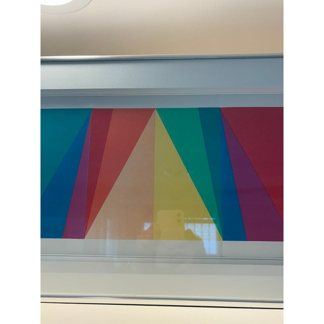 1970s Max Bill Signed Limited Edition Geometric Rainbow Abstract Lithograph Painting 68/100 For Sale - Image 9 of 14