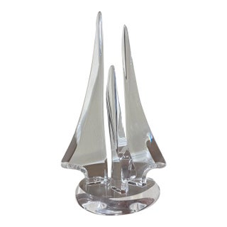 Vintage Abstract Lucite Sculpture Signed For Sale