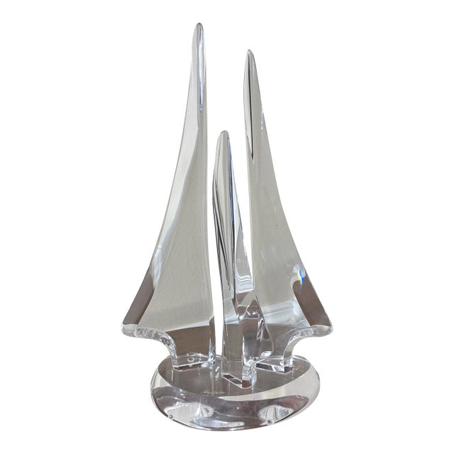 Vintage Abstract Lucite Sculpture Signed For Sale