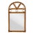 Vintage Coastal Modern Arched Rattan Wall Mirror For Sale