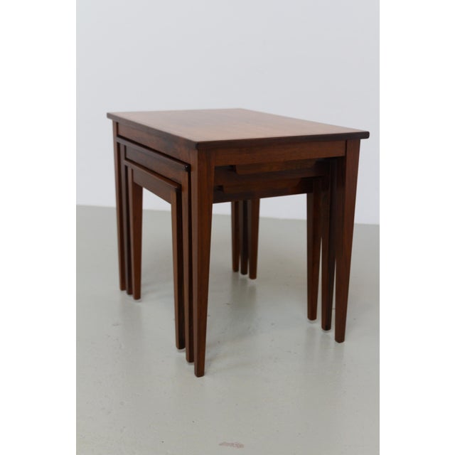 Danish Modern Rosewood Nesting Tables, 1960s, Set of 3 For Sale - Image 6 of 17