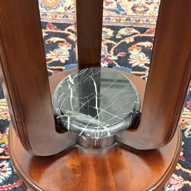 Wood Art Deco Side Table in Teak For Sale - Image 7 of 8