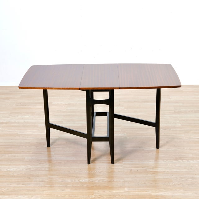 1960s Mid Century Ebonized Drop Leaf Dining Table For Sale In Los Angeles - Image 6 of 12
