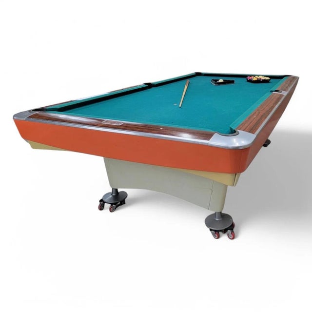 Vintage Brunswick Pool Table With Accessories For Sale - Image 9 of 11