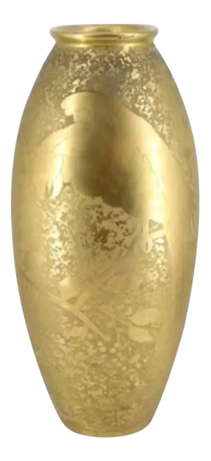Limoges Porcelain Parrot Bird Vase Tropical Palm Beach Vessel