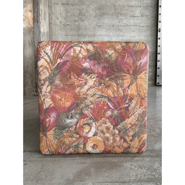 Textile Vintage Upholstered Pastel Floral Nightstand, 1960s For Sale - Image 7 of 11