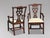 Handsome Set of Six (4+2) Edwardian Period Mahogany Chippendale Style Dining Chairs A handsome set of six antique solid...