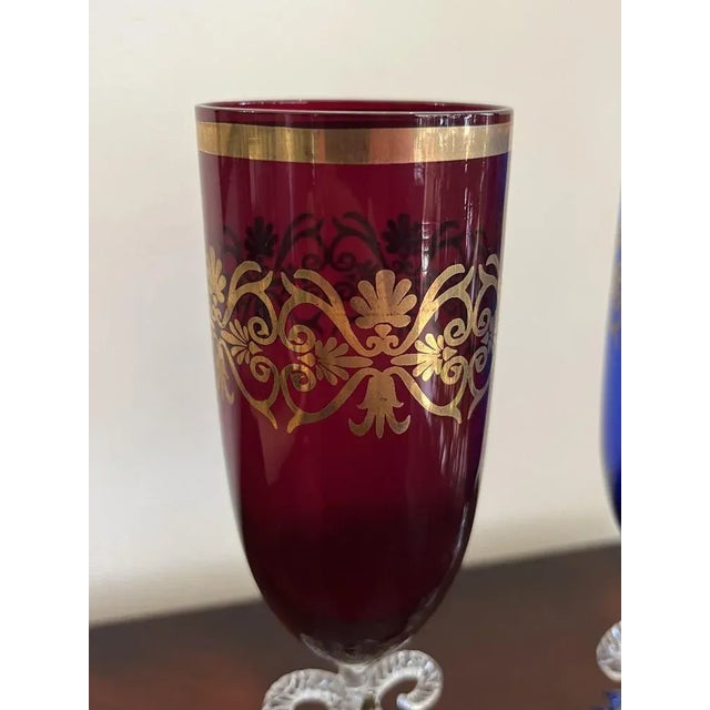 1980s Italian Glasses in Murano Glass, 1980, Set of 2 For Sale - Image 5 of 8