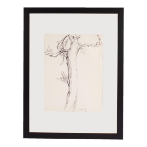 1964 Ink Drawing of a Tree Signed by James L. Bruch