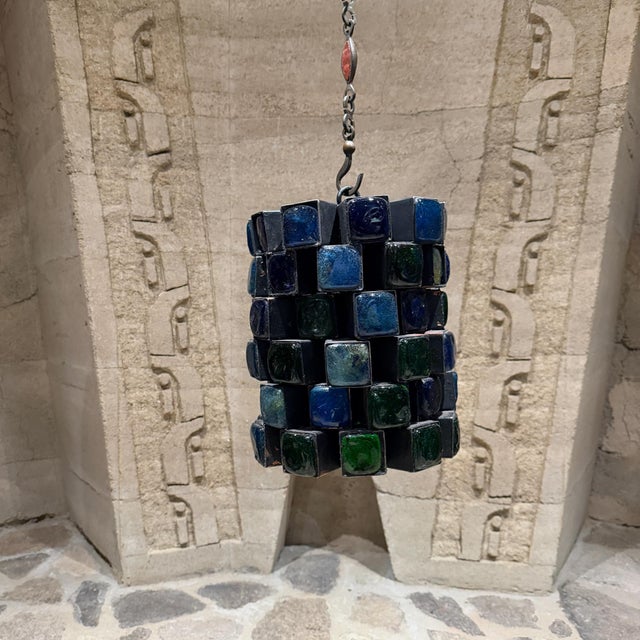 Black Pendant Light Brutalist Hand Crafted Mexico Felipe Delfinger Feders Mid Century Modern For Sale - Image 8 of 17