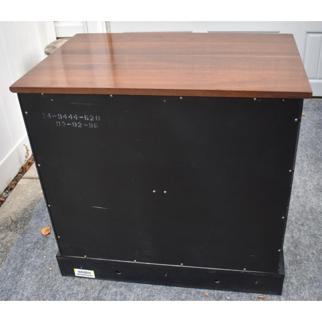 Ethan Allen Cherry 2 Drawer Lateral File Cabinet Two Tone Black Locking Chest For Sale - Image 16 of 18
