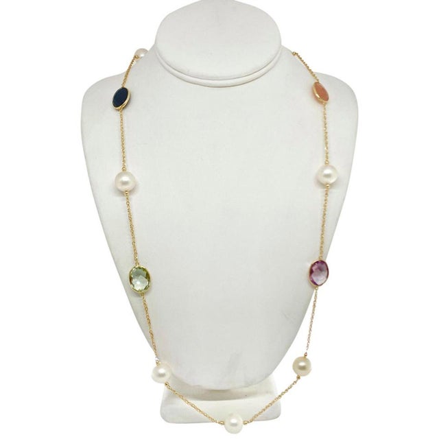 Fine Quality South Sea Pearl Quartz Necklace 14k Gold 12.65 mm 35" Certified $3,950 822109 This is a Unique Custom Made...
