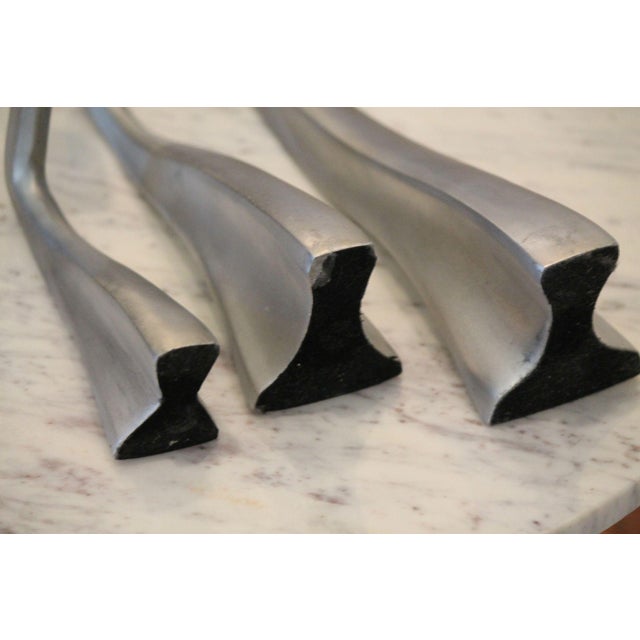 Set of 3 Graduated Incredible Postmodern Vintage Matthew Hilton Swan Candlesticks For Sale - Image 6 of 9