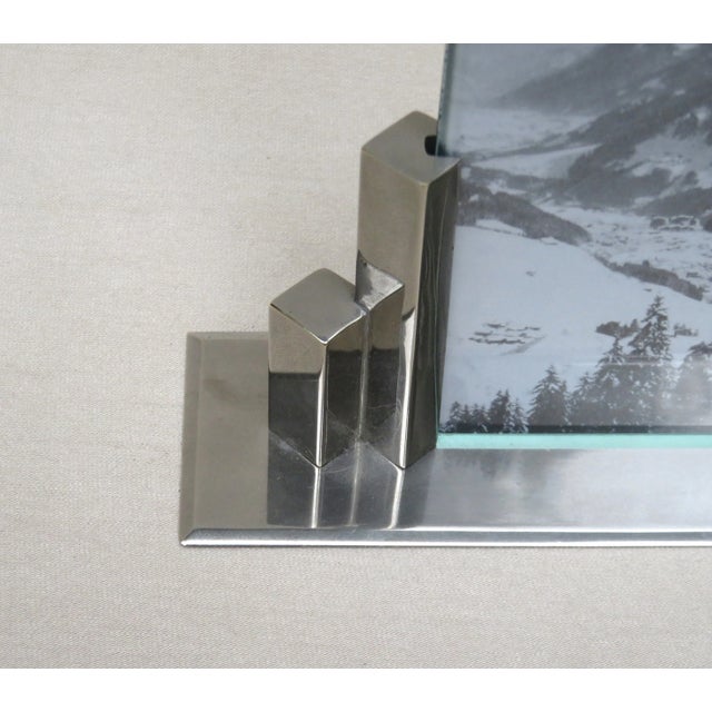 1930s Art Deco Nickel Picture Frame, France For Sale - Image 5 of 12