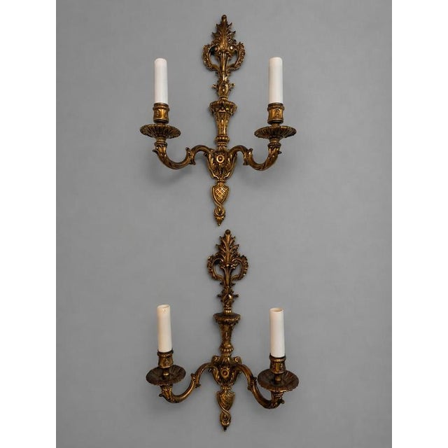 Antique French Sconces in Bronze, Set of 2 For Sale - Image 5 of 5