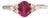 Bright Red Ruby Ring With Diamond Accents: Solid 14k Gold, Oval 8x6mm, Size 6.75 For Sale