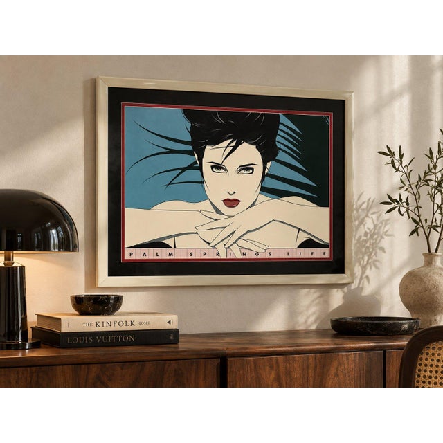 American Vintage Palm Springs Life Patrick Nagel Serigraph 1984 42" X 32" For Sale - Image 3 of 3
