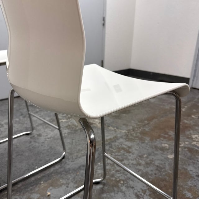 Marcus Arvonen for Ikea Glenn White Counter Stools, Pair For Sale - Image 10 of 12