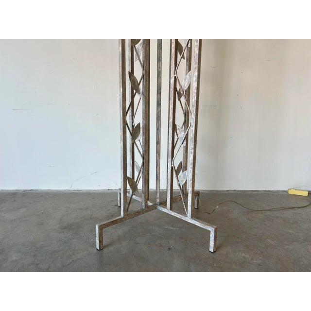 Mid-Century Modern 1980's Postmodern - Style Sculptural Metal and Plaster Torchiere Floor Lamp/ Sold For Sale - Image 3 of 13