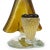 Glass Murano Vintage Dark Amber Olive Gold Flecks Italian Art Glass Woman Farmer With Basket Figure Sculpture For Sale - Image 7 of 8