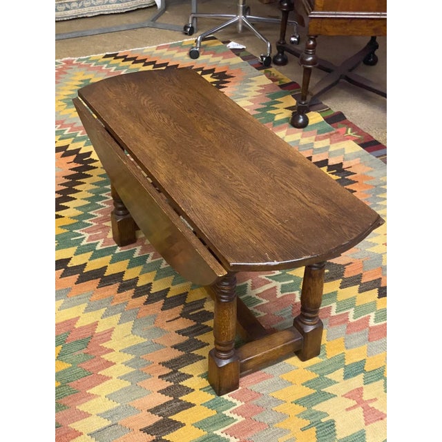 Mid 20th Century English Oak Drop Leaf Coffee Table For Sale - Image 12 of 13