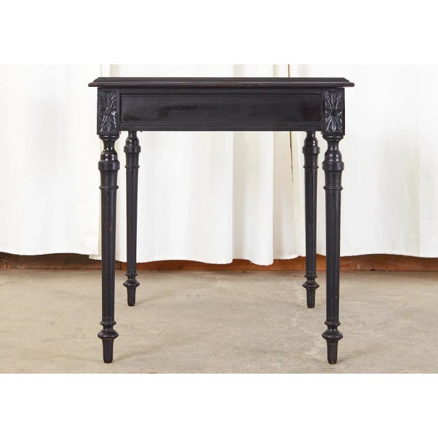 Late 19th Century French Louis XVI Style Ebonized Writing Table For Sale - Image 5 of 13