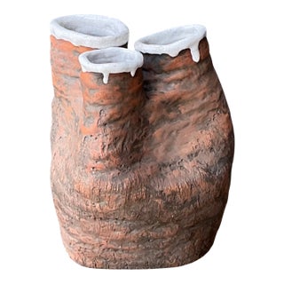 Vintage 1972 Organic Form Pottery Vase For Sale