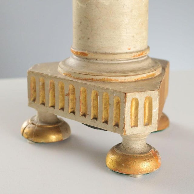 Carved and Gilded Wooden Candelabra, Italy, 19th Century For Sale - Image 6 of 10