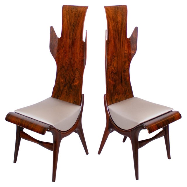 Pair of 1950s Flame Dining chairs by Dante la Torre for Pozzi, Italy For Sale - Image 9 of 18