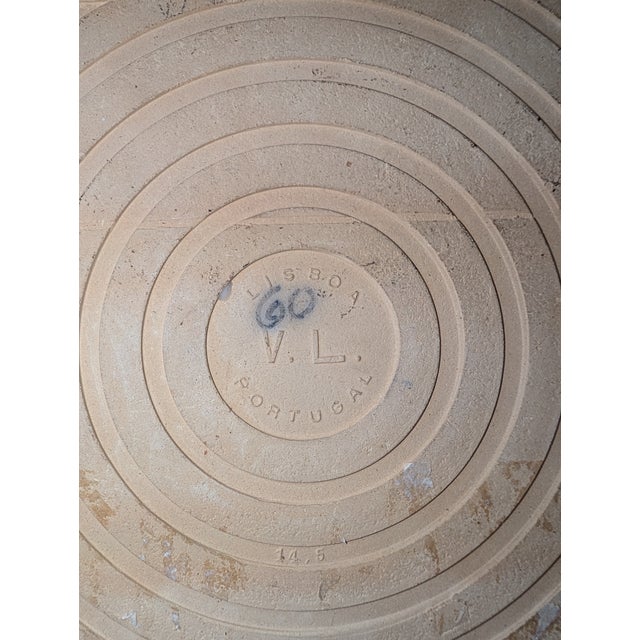 Ceramic Vintage Portuguese Tile in Wrought Iron Frame For Sale - Image 7 of 9