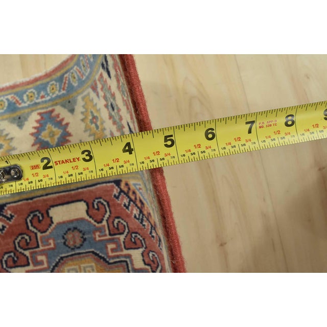 Kazak Runner 2’8” X 9’9” Red Wool Tribal Hand-Knotted Oriental Rug For Sale - Image 10 of 12