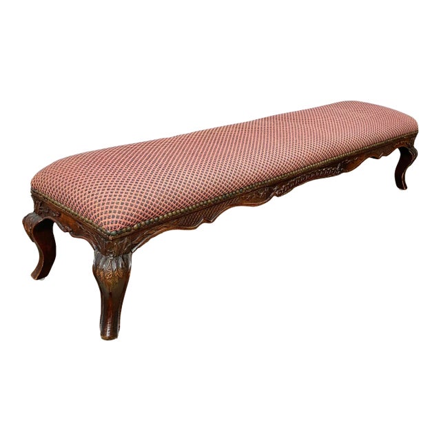 19th Century English Walnut Fireside Bench Footrest For Sale