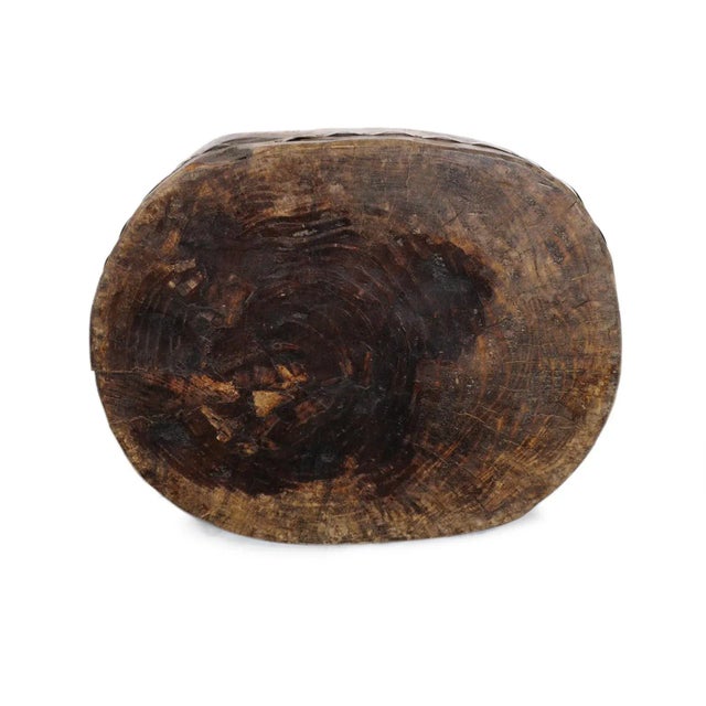 Early 20th Century Antique Naga Indian Rustic Wood Stool For Sale - Image 5 of 6