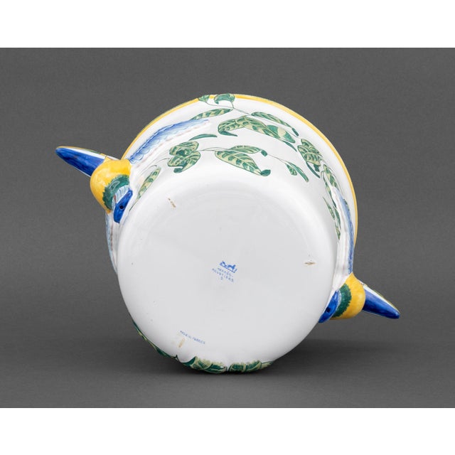 Ceramic Hermes Moustiers Faience "Toucan" Ice Bucket For Sale - Image 7 of 9