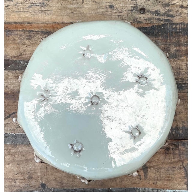 Ceramic Vintage Glazed Ceramic Swag Pedestal For Sale - Image 7 of 12