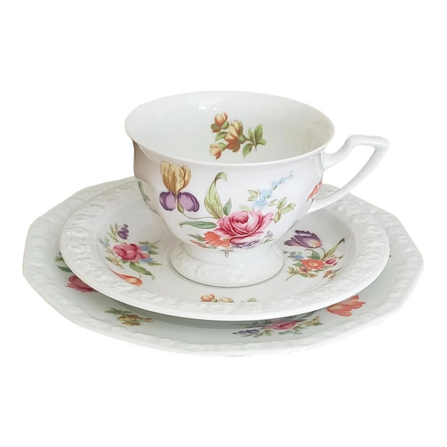 1970s Rosenthal Classic Rose Tea Setting for 1 Germany, 3 Pieces | Chairish