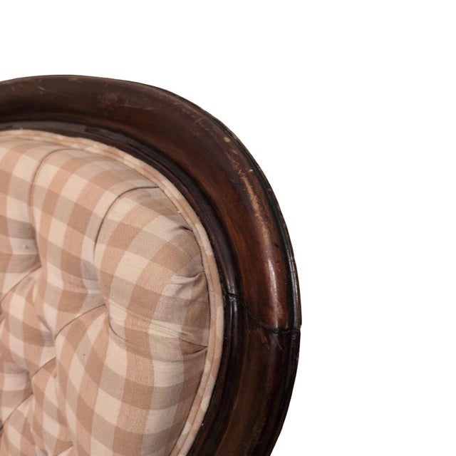 Antique English Gingham Chair For Sale In Philadelphia - Image 6 of 12