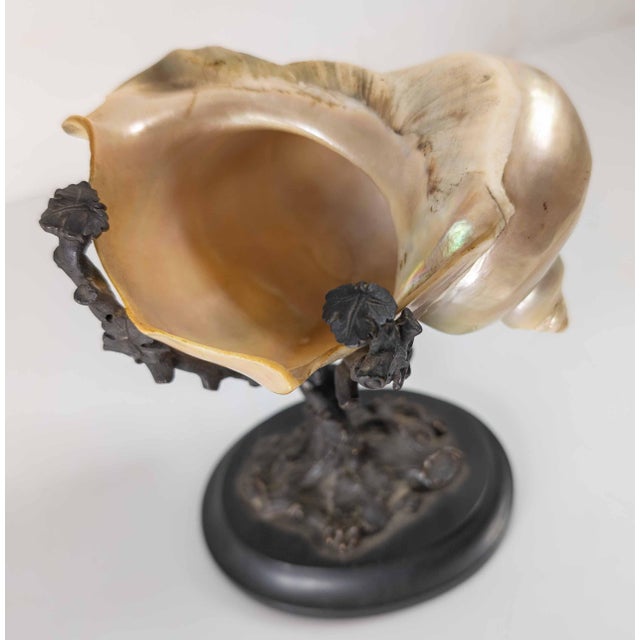 19th Century Continental European French or German Bronze With Turbo Shell, Kunstkammer Object For Sale - Image 4 of 14