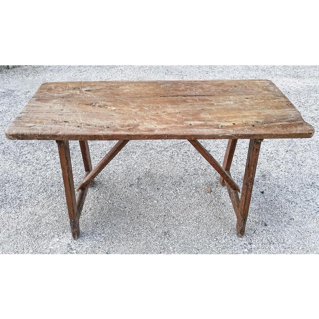 Rustic solid wood -burning table from Rustic Conventory Dal Campaign Italia First 900 era measures 137 x 67.5 x H 74...