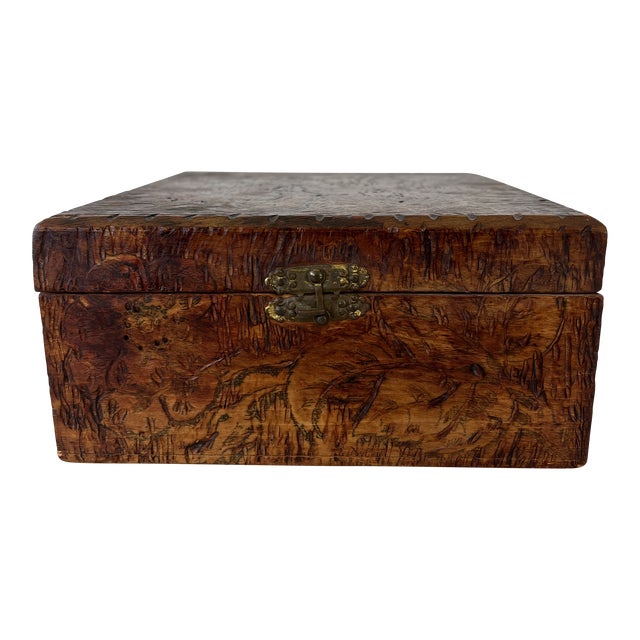 Vintage Carved Wood Box Chairish