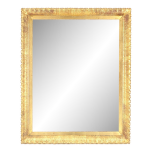 Scallop Edge 40x50 Carved & Gold Gilt Rectangle Frame c1940s Wall Mirror MInt!