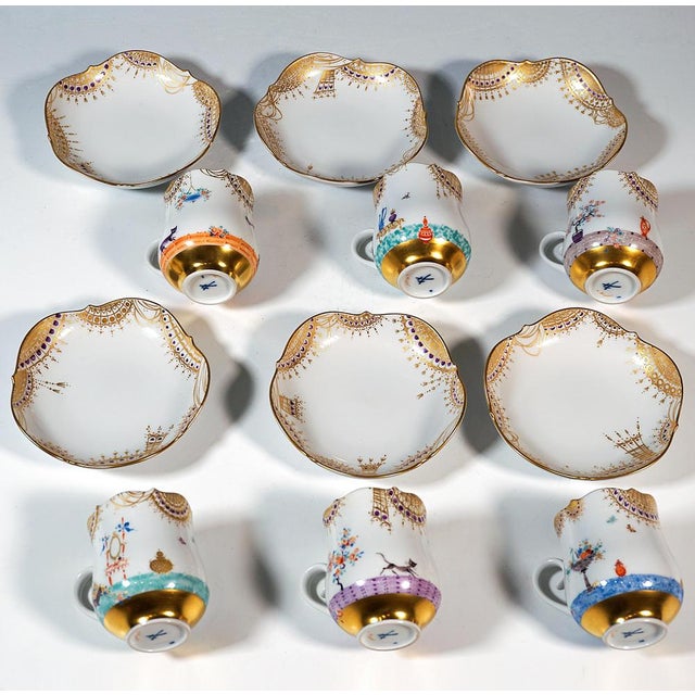 Coffee Mocha and Dessert Set for Six Persons from Meissen, Set of 25 For Sale - Image 13 of 15