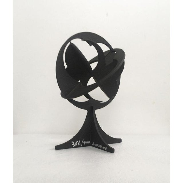 Roberto Vecchione, Black Abstract Il Mondo Sculpture, 1980, Lacquered Pewter For Sale - Image 3 of 18